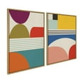 thumbnail image 2 of Kate and Laurel Sylvie Mid Century Modern Patterns Framed Canvas Wall Art Set by Rachel Lee of My Dream Wall, 2 Piece Set 28x38 Natural, Colorful Abstract Art Print for Home Wall Décor, 2 of 6