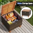 thumbnail image 6 of Costway 3 PCS Outdoor Patio Rattan Bistro Furniture Set Wooden Table Top Cushioned Sofa Navy, 6 of 10