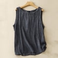 thumbnail image 2 of Mrat Backless Tank Tops Ladies Summer Printed Sleeveless Round Neck Tank Tops Round Neck Tank Tops Backless Tank Tops for Women S-377 Blue L, 2 of 7