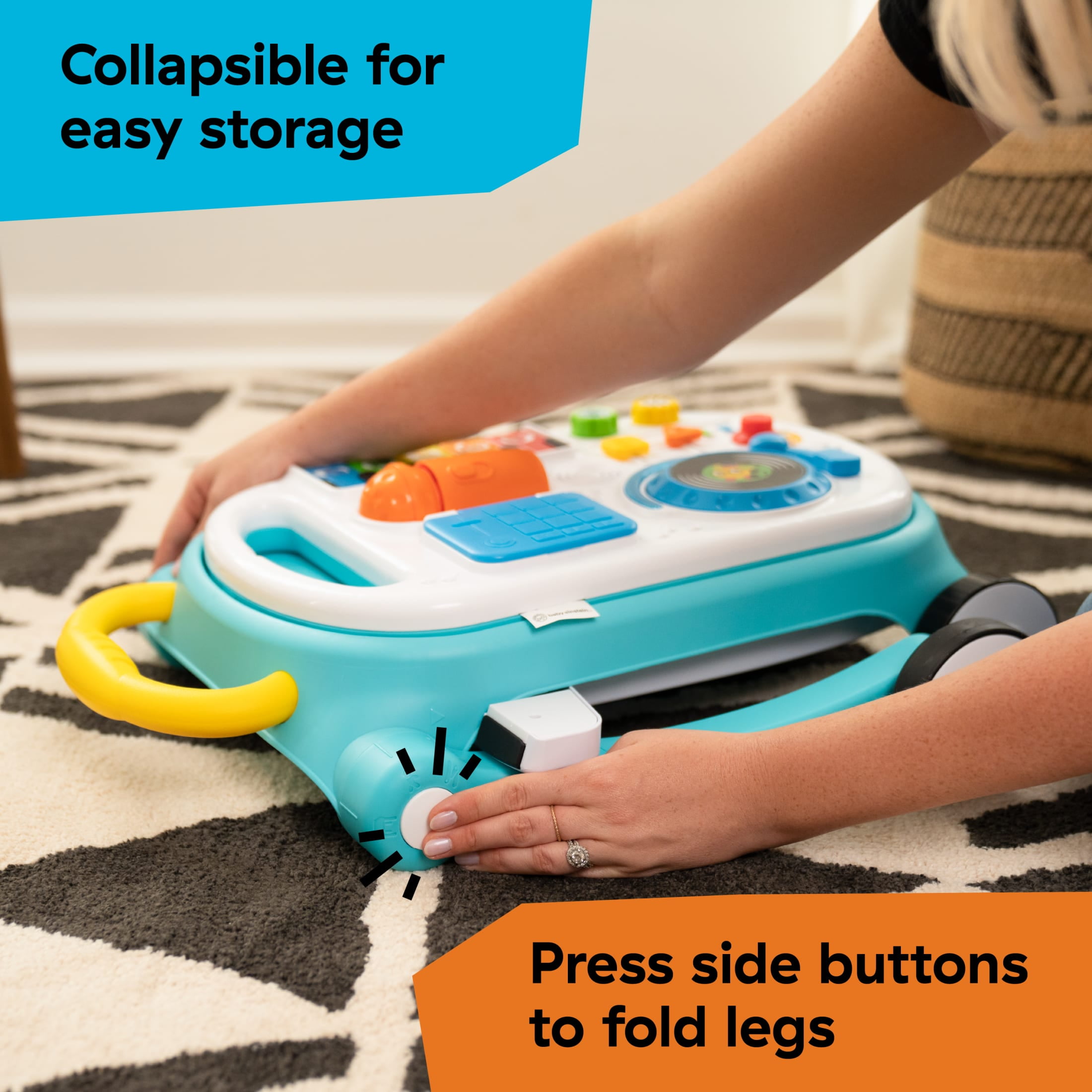 Baby Einstein Musical Mix ‘N Roll 4-in-1 Push Walker, Activity Center, Toddler Table and Floor Toy for 6 Months+ Unisex