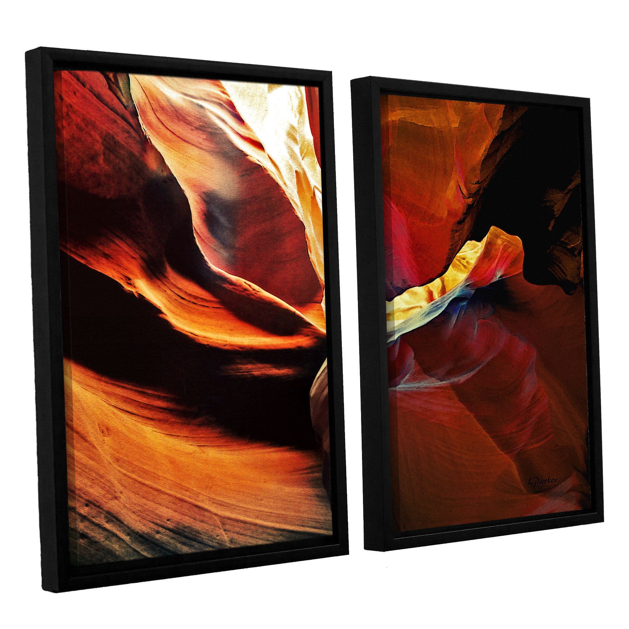 ArtWall Linda Parker "Slot Canyon Light From Above 2" 2 Piece Floater-framed Canvas Set