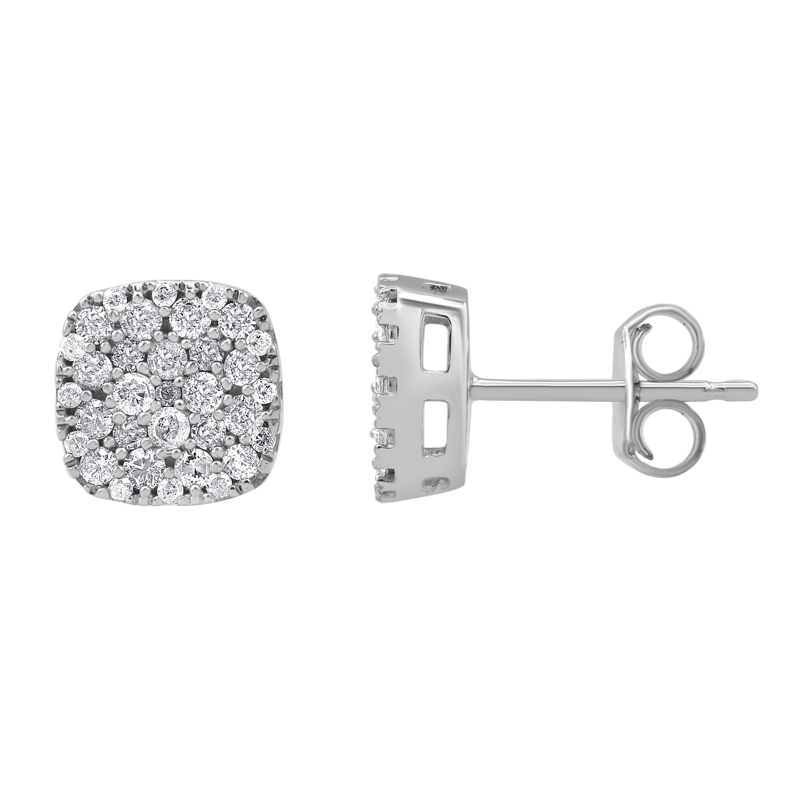 Brilliance Fine Jewelry 1/2 Carat Diamond Stud Earrings in 10K White Gold for Women