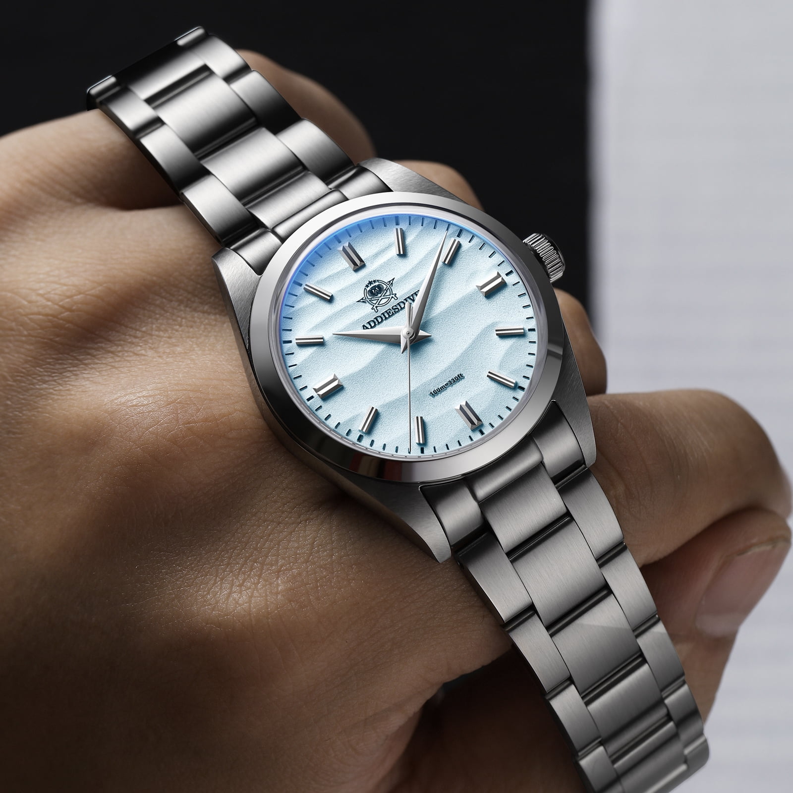 ADDIESDIVE Quartz Watch for Men 36mm 100m Waterproof Dive Watch VH31 Japanese Movement, 316L Stainless Steel, AD2030