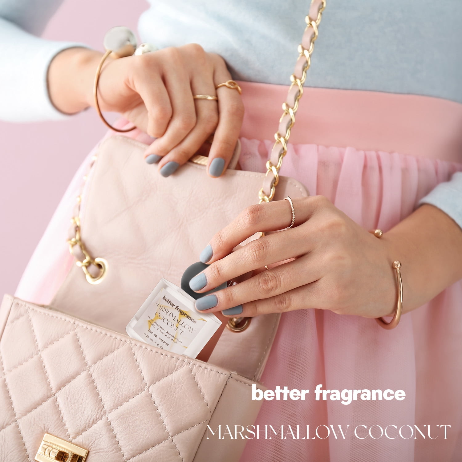 Better Fragrance Marshmallow Coconut Eau de Parfum for Women, Sweet Gourmand Perfume, Travel Size, 0.68 fl oz