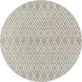 thumbnail image 2 of Rugs.com Jill Zarin Outdoor Collection Rug – 6' 7 Round Gray Cream Flatweave Rug Perfect For Kitchens, Dining Rooms, 2 of 7