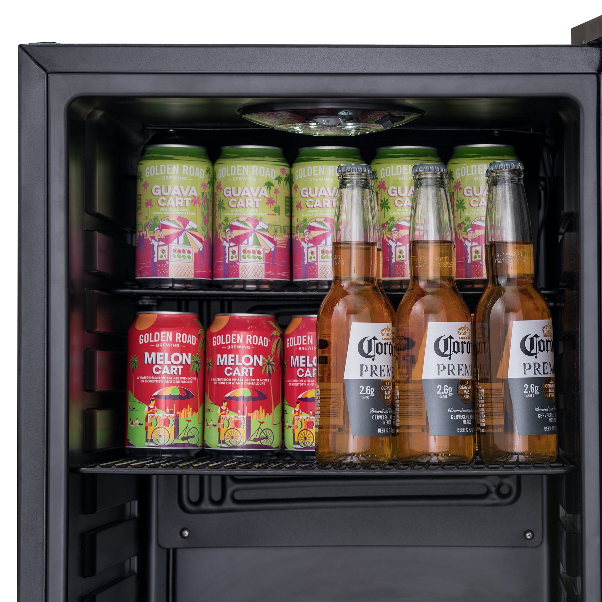 Prismatic Series 17 in. Single Zone 85 Can Beverage Cooler with RGB  HexaColor LED Lights Mini Gaming Fridge in Black