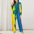 thumbnail image 2 of Picia Rainbow Colored Pattern Women’s Long-Sleeve Sleepwear Set - Soft 2-Piece Loungewear with Pockets, Comfy PJs for Relaxing Nights-XX-Large, 2 of 7