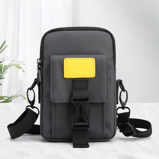 Bolso de hombro cruzado para hombre | Riñonera de nylon casual para exteriores | Diseño ligero, transpirable y delgado | Opciones de transporte múltiple | Bolso de Moda para Teléfono | 19 x 13 x 4