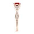 thumbnail image 3 of ANGARA Lab Grown 1 Ct Nature-Inspired Round Ruby Engagement Ring with Leaf Motifs for Women in 14K Rose Gold (Size-6mm) | July Birthstone, Anniversary, Jewelry Gift for Women | Lab-Grown Ruby Ring, 3 of 8