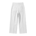 thumbnail image 4 of hotojiny Girls Dress Pants Wide Leg Uniform Pants for Kids Trendy High Waist Pleated Front Formal Pants with Pockets(White,12-13 Years), 4 of 6