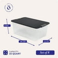 thumbnail image 4 of Homz 15 Qt Stackable Plastic Storage Container w/Snaplock Lid (8 Pack), 4 of 10