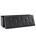 thumbnail image 1 of EDX 43" Storage Ottoman, Foldable Multi-Functional Footrest, PU Leather, 660lbs Load Capacity for Bedroom, Black, 1 of 7