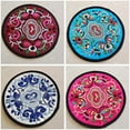 thumbnail image 5 of Drinks Coasters Vintage Ethnic Teacup Mat Portable Embroidered Pad Insulation Pads Table Decoration for Friends Housewarming Purple, 5 of 10