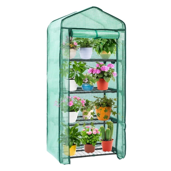 Mini Serre, Ohuhu Petites Serres pour Plantes, Supports à 4 Niveaux Serre de Jardin Portable pour Germination Extérieure et Intérieure S