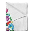 thumbnail image 2 of Ukraine Soft Flannel Fleece Blanket, Traditional Folk Kalocsa Pattern Tulip Flowers Eastern European Motif Retro Print, Cozy Plush for Indoor and Outdoor Use, 60" x 80", Multicolour, by Ambesonne, 2 of 5