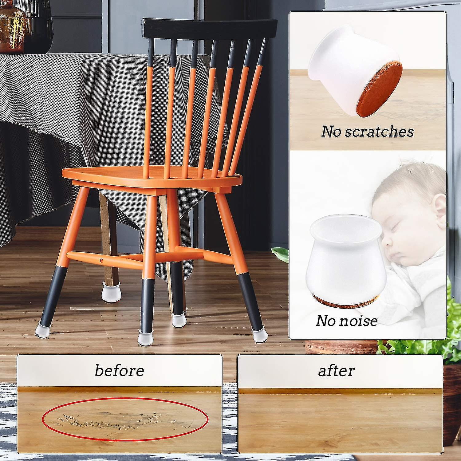 Elastic silicone chair leg covers hotsell