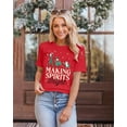 thumbnail image 3 of Making Spirits Bright Shirts Women Christmas Shirt Christmas Party Tops Xmas Gift Tees Holiday Season Clothes, 3 of 5