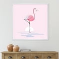 thumbnail image 2 of Standing On One Toes Pink Flamingo 16 in x 16 in Framed Painting Canvas Art Print, by Designart, 2 of 5