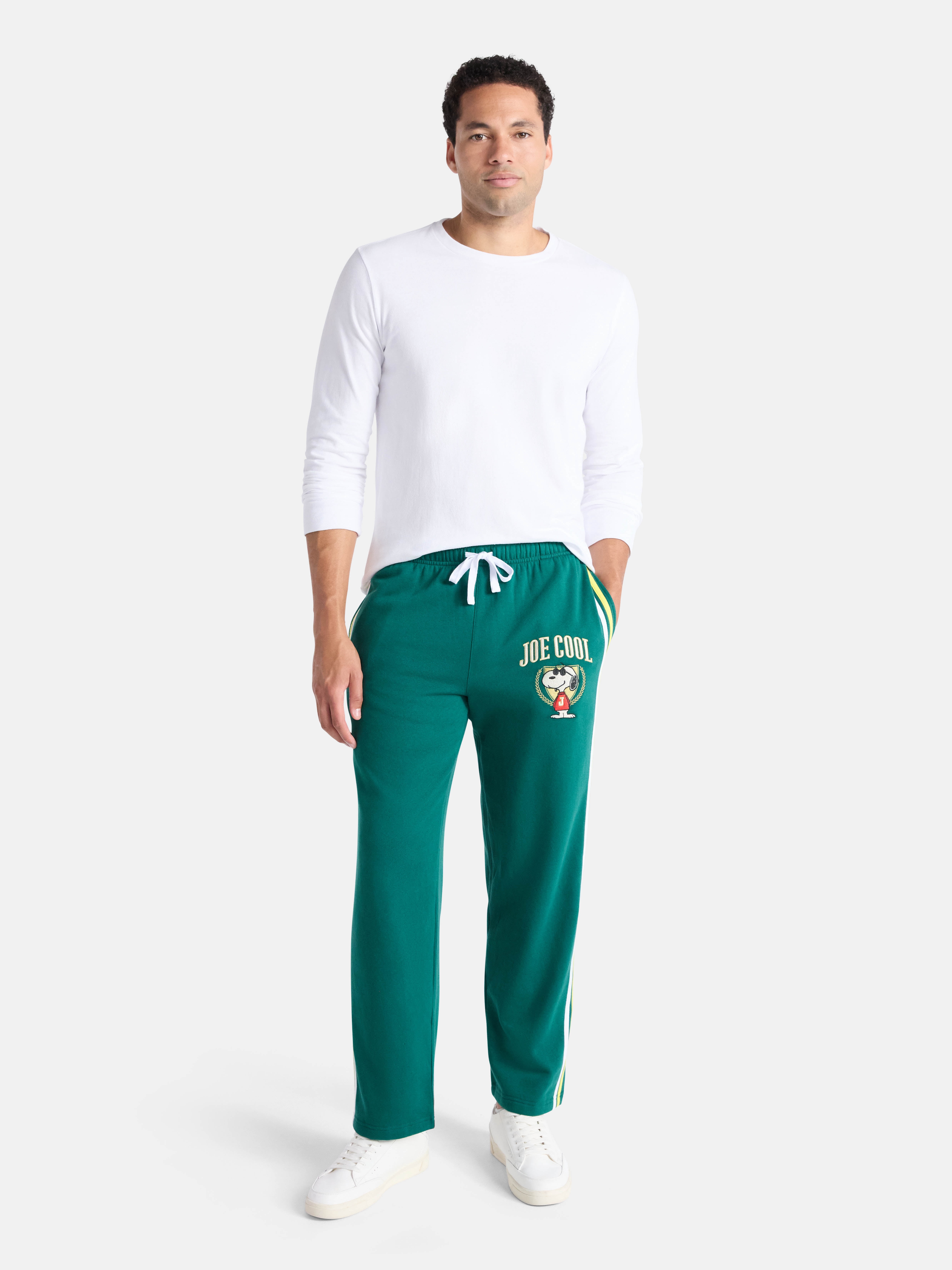 Peanuts Snoopy Men's and Big Men's Joe Cool Relaxed Fit Fleece Sweatpants, Sizes XS-3XL