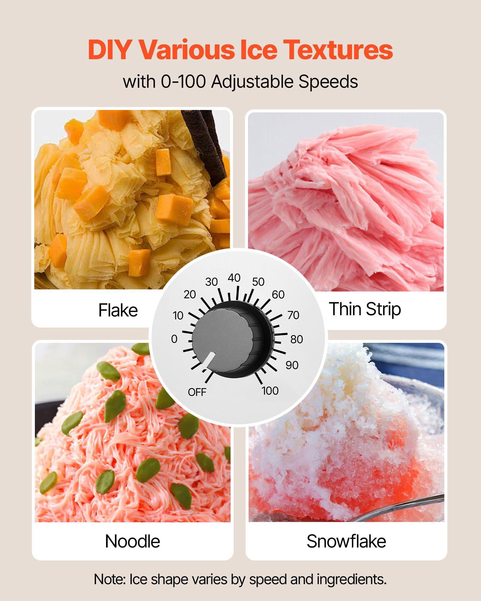 176LBS 24H Snowflake Ice Machine with Stainless Steel Blade 0.48Gal Tank 90S Fast Pre Cooling Electric Snow Cone Maker for Home Small Gathering