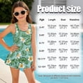 thumbnail image 5 of DISNIMO Girls Swimsuit Palm Tree Print Girls One Piece Bathing Suit with Skirt Monstera Plumeria Print Sleeveless Hawaiian Swimwear, 5 of 8