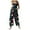Black, variant on Christmas jumpsuit for women Casual Print Jumpsuit With Button Front And Adjustable Straps For A Comfortable Stylish Holiday Outfit