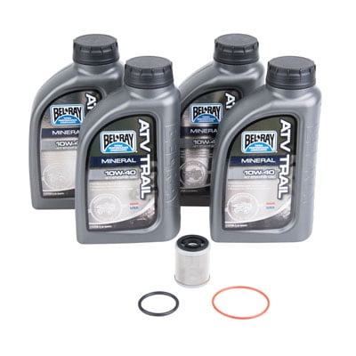 Oil Change Kit With Bel-Ray ATV Trail 10W-40 for Yamaha WOLVERINE 350 4X4 1995-2005