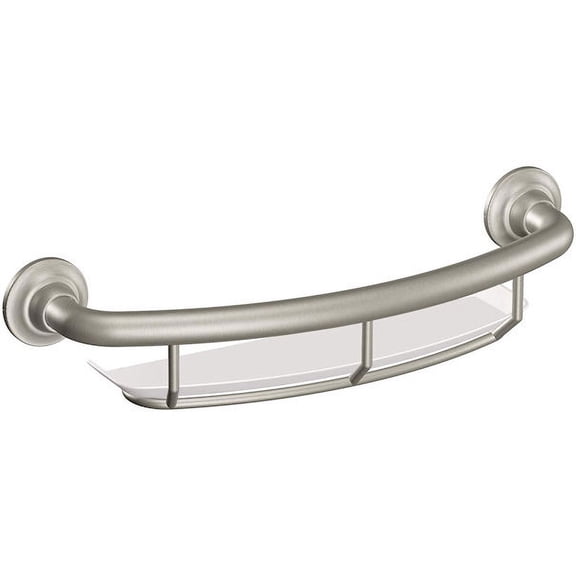 Moen Grab Bar Brushed Nickel 16" Grab Bar With Shelf