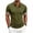 Army Green, variant on Men Solid Half Button Collar Short Sleeve Daily Loose Casual Tops