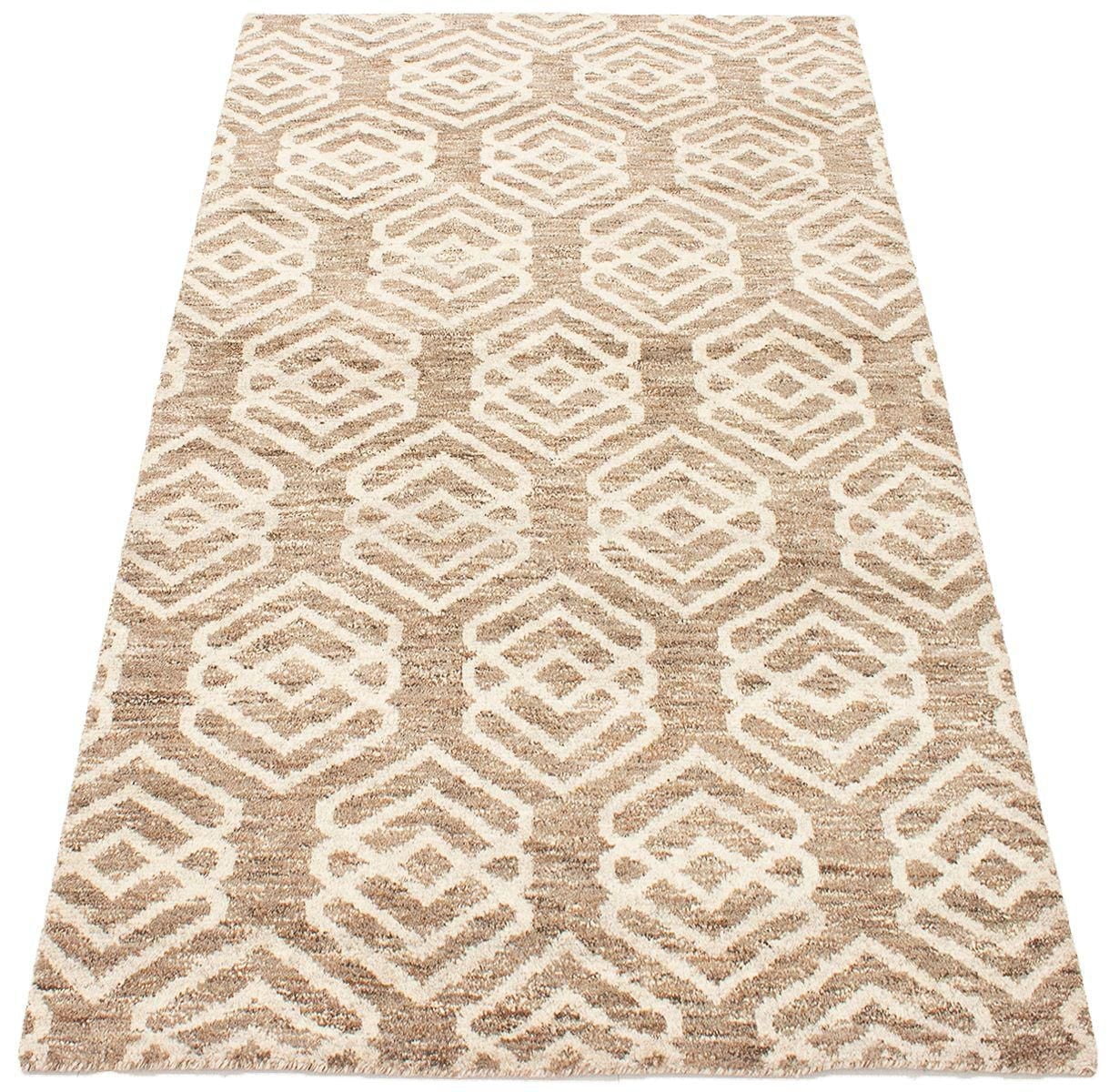 ECARPETGALLERY Tapis Noué à la Main pour Salon, Salle à Manger et Chambre à Coucher Marocain Collection Tangier 5'2" x 8'0" en Brun