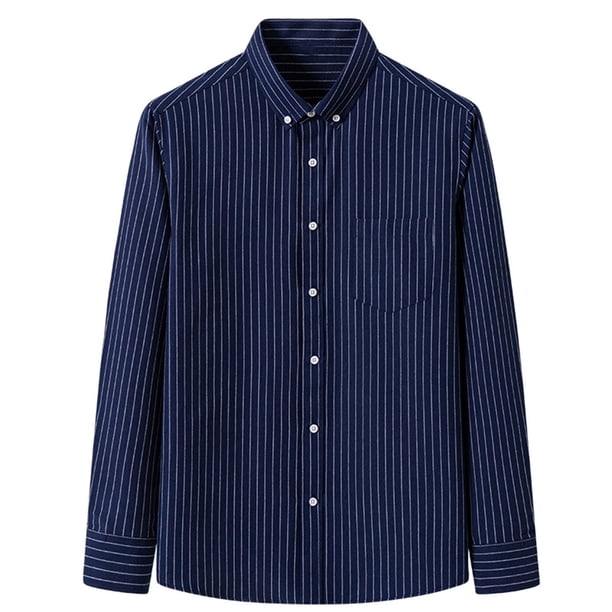 Blusa y camisa de manga larga con cuello vuelto para hombre, estampada, informal, formal, con solapa, de poliéster
