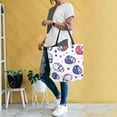 thumbnail image 4 of FORMRS Womens Canvas Tote Bag with Zipper Inner Pocket Shoulder Handbag, Cartoon American Football Helmets, 4 of 7