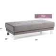 thumbnail image 2 of Glory Furniture Derek Velvet Upholstered Ottoman in Gray, 2 of 6