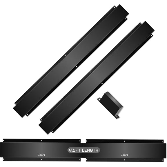 FEBTECH- 4" W x 9.5 FEET L Metal Lineset Cover - Carbon Steel AC line Cover for Outdoor to Protect AC Line Set - Black line Set Cover for Mini Split, Central air Conditioner, Heat Pump