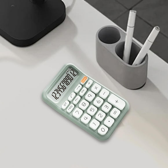 Calculadora portátil Hugo con interruptor mecánico silencioso verde 5,8 x 3,6 pulgadas