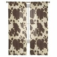 thumbnail image 3 of Brown Beige Sheer Curtains 72 Inches Long 2 Panels Set, Window Sheer Curtains for Living Room/Bedroom, Modern Animal Texture Abstract Light Filtering Rod Pocket Curtain 52'' x 72'' x 2, 3 of 7