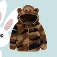 thumbnail image 1 of Chaqueta gruesa con capucha de invierno con orejas de oso de peluche y camuflaje a rayas para bebés y niños pequeños, 1 of 8