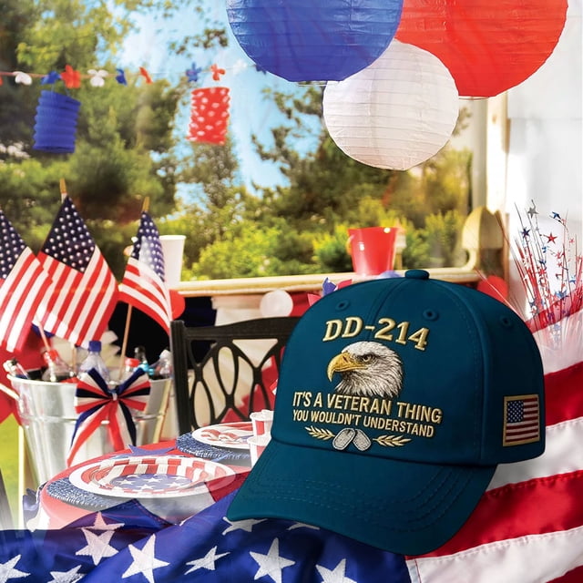 Sombrero Gorra de béisbol azul pavo real para servicio militar para hombre, regalo patriótico del Día de los Veteranos (1 unidad) JASKFLY