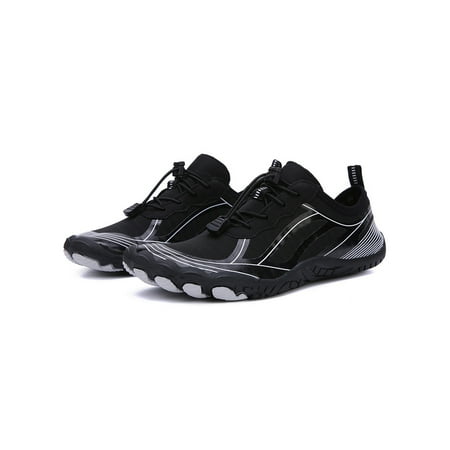 

Lacyhop Womens Mens Hiking Shoe Quick Dry Aqua Socks Beach Water Shoes Yoga Breathable Sneakers Comfort Barefoot Athletic Sneaker Black White Striped 5.5