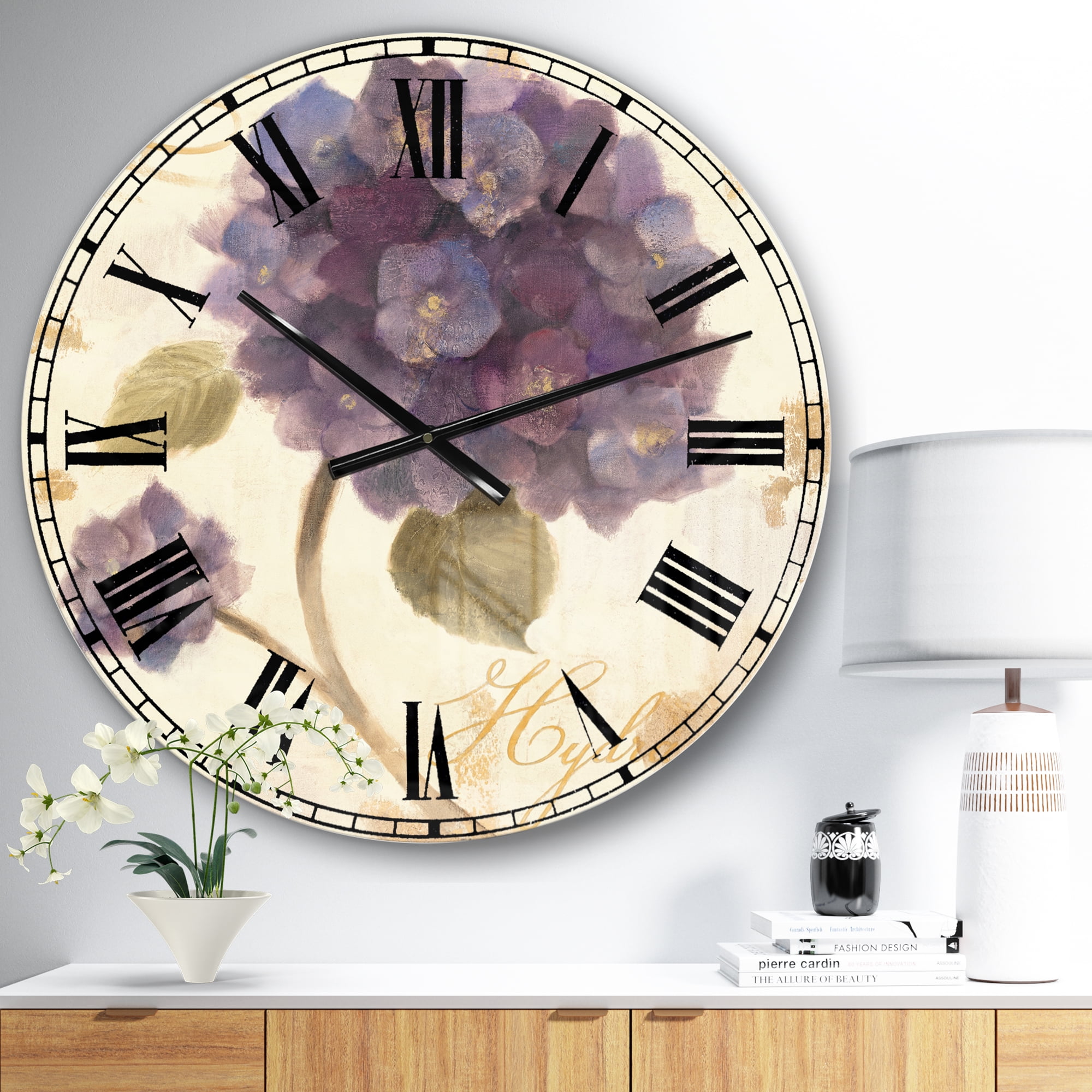 Designart Oversized Multicolor Analog Round Farmhouse Modern Wall Clocks, CLM30633-C23