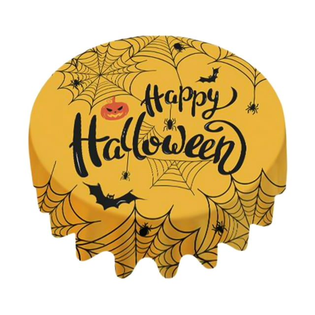 Round Halloween Tablecloth 152Cm/60Inches Halloween Waterproof Round Tablecloth, StainResistant Holiday Table Cover, Ideal Gift Dust Cloth Round Cloth Tablecloths