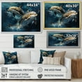 thumbnail image 4 of Designart "Vivid Waves Fluid Shades of Grey and Blue I" Extra Large Abstract Wall Art - Modern Grey Abstract Painting Entryway Wall Art Print, 4 of 4