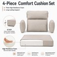 thumbnail image 4 of DTTRA 2 PACK High Back Patio Chair Cushion Set with 4 Arm Pillows, 48 x 24 x 4 in, Sand Color, 4 of 7