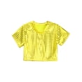 thumbnail image 3 of Alvivi Kids Girls Boys Hip-hop Jazz Dance Crop Top Shiny Sequins T-Shirt Costume, 3 of 7