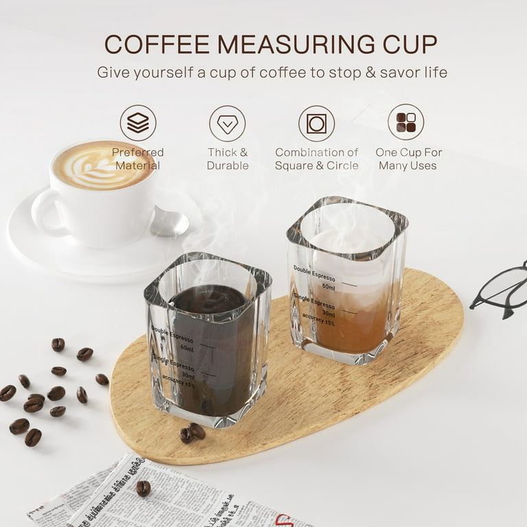 Empstorm Espresso Cups Set of 2, Double Wall Insulated Glass, 2oz