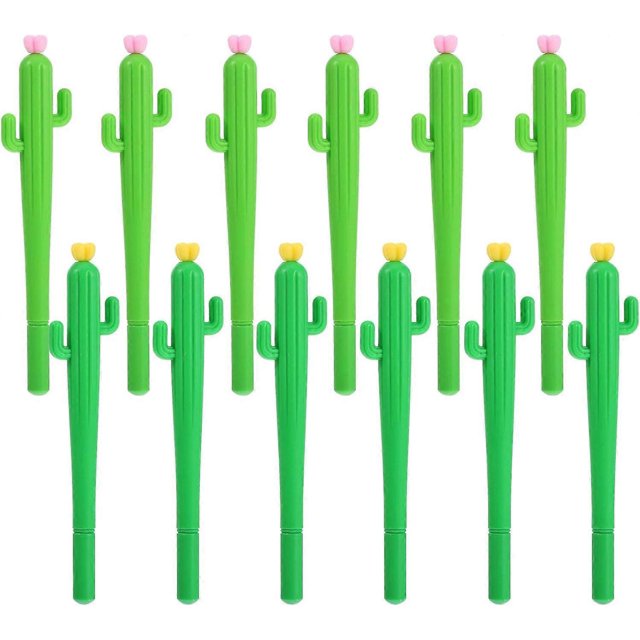 Refillable And Ergonomic Design Cactus Shaped Gel Ink Pen, Soft Rubber Shell Ensures Smooth Writing Experience, Eco-Friendly Materials And Creative