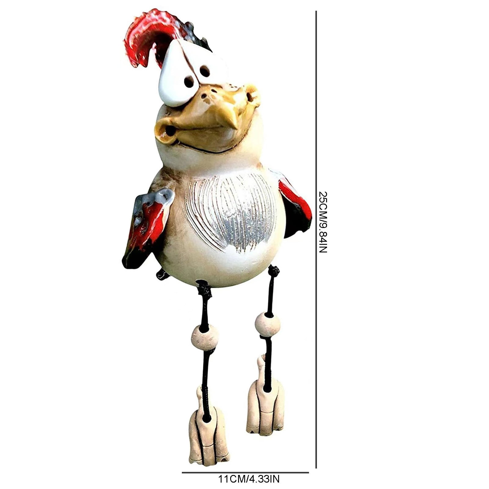 Fufafayo 3Pcs Garden Chicken Decoration, Resin Garden Statue Outdoor Decor, Funny Animal Sculpture Gift for Yard Patio Lawn, Boho Farmhouse Garden Art for Home