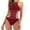 Red, variant on Sakmal Sexy Cutout Womens Bathing Suits Tie Side Blue One Piece Tummy Control Swimsuit Lace Halter Swimwear