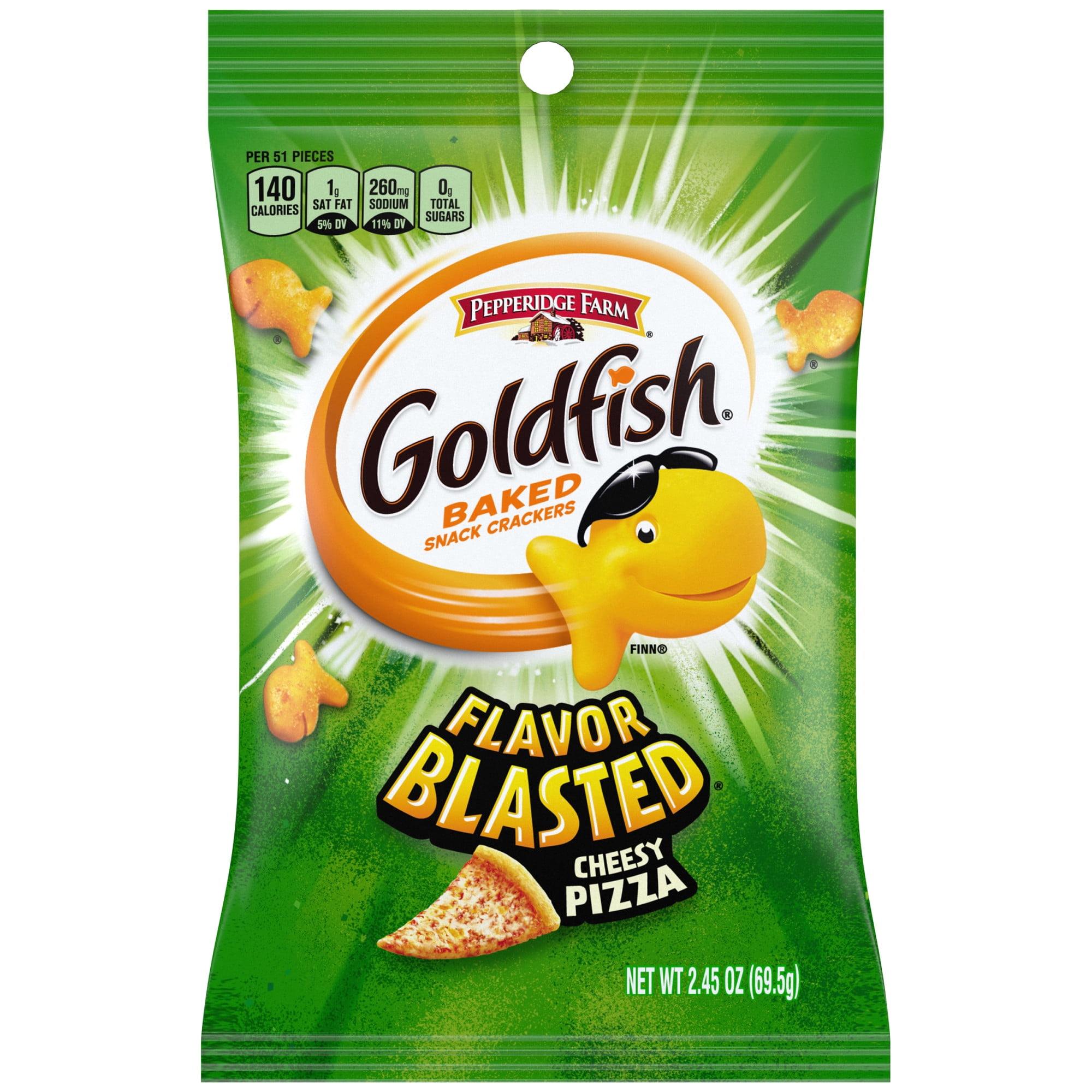 Pepperidge Farm Goldfish Flavor Blasted Cheesy Pizza Crackers, 2.45 oz. Snack Pack