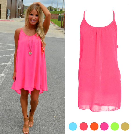 Summer Sexy Women Beach Chiffon Sleeveless Party Dress Casual Mini SunDress
